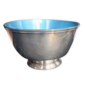 Towle Silverplate Blue Enamel Footed Bowl, 6",  E.P. 5002